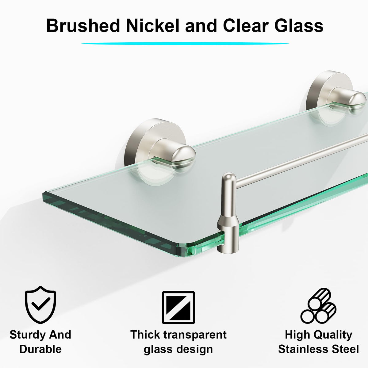 KOCOK tempered glass panel adds safe, shatter-resistant display.