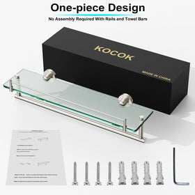 KOCOK towel bar holding towels, freeing counter space and keeping essentials handy.