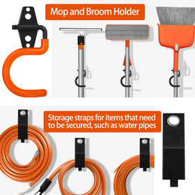 Kodreat hooks hold bike, ladder, and garden tools securely.