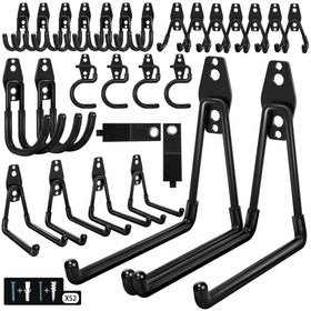 Kodreat heavy-duty garage hooks securely hold tools with steel construction.