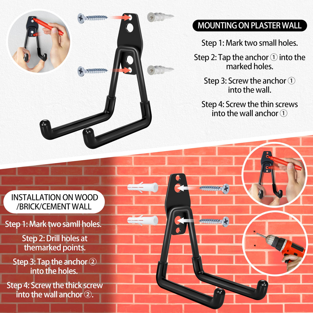 Kodreat vertical double-hook design maximizing wall space
