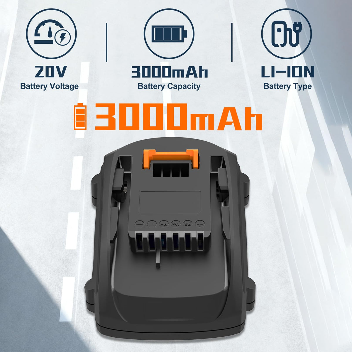 Koedsion 2Pack 3000mAh battery WA3525 extends run time for Worx 20V tools.