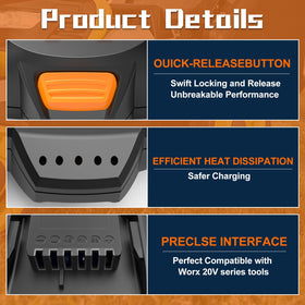 Koedsion 2Pack 3000mAh WG155s battery extends use for Worx kits.