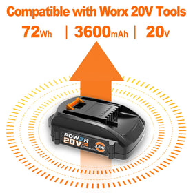 Koedsion Worx 20V WA3525 side angle demonstrates easy installation.