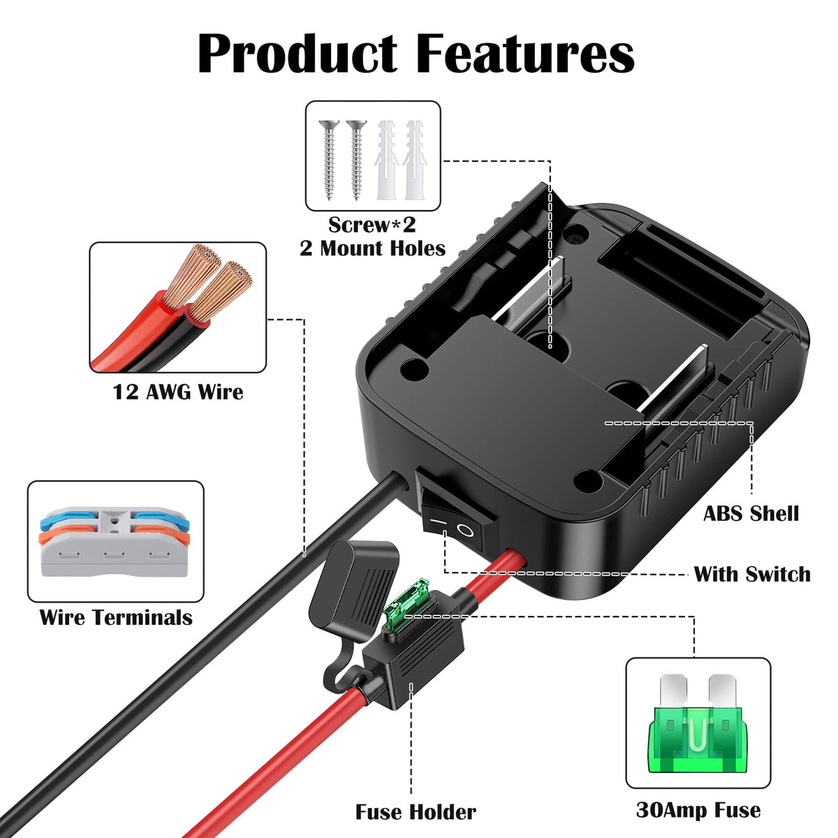 KOEZEOI fuse and switch included for safe DIY power upgrades