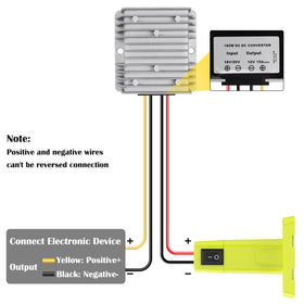 KOEZEOI battery adapter with switch enabling easy on/off control.
