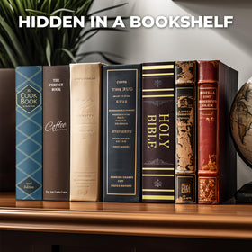 KOFAIR faux leather cover with gold foil detail mimics a real book.