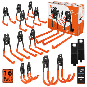 KOFANI heavy-duty steel hooks 16-pack for rugged garage organization