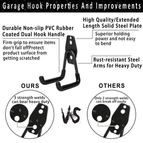 KOFANI steel garage hooks different sizes arranged for versatile storage