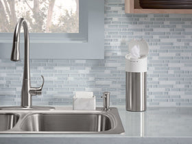 Kohler 1895-C-VS supports 16-ounce capacity for soap, dish liquid, or lotion.