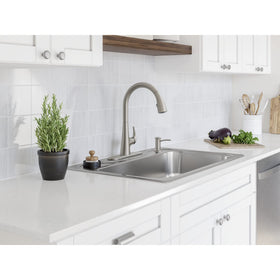 Kohler 1895-C-VS helps keep countertops tidy with separate liquid options.