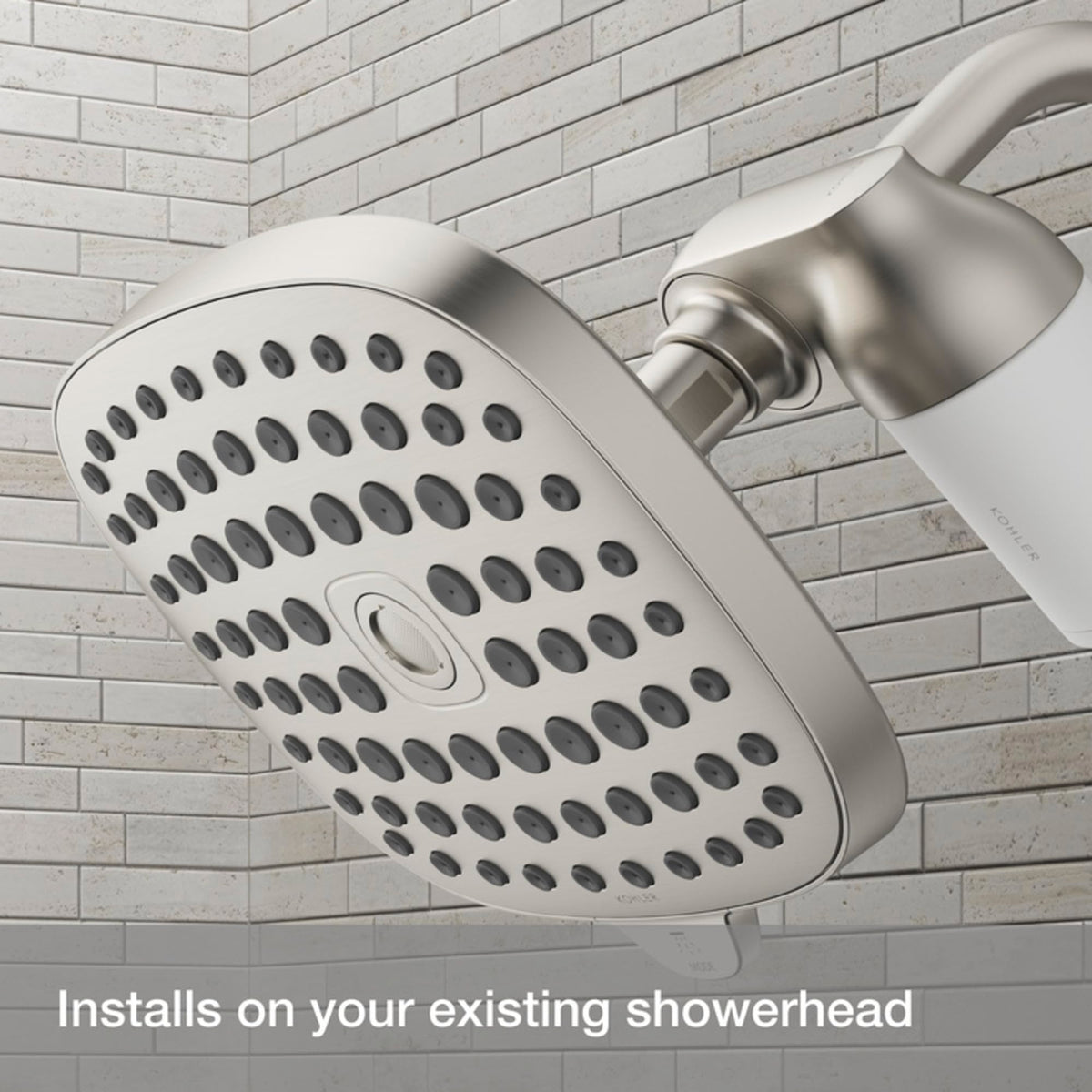 KOHLER Aquifer replacement cartridge in shower setup scenario.