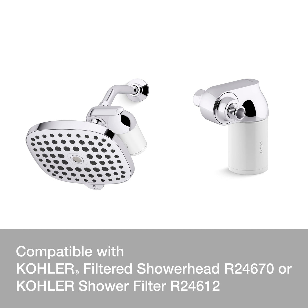 KOHLER Aquifer replacement cartridge detail illustrating media composition.