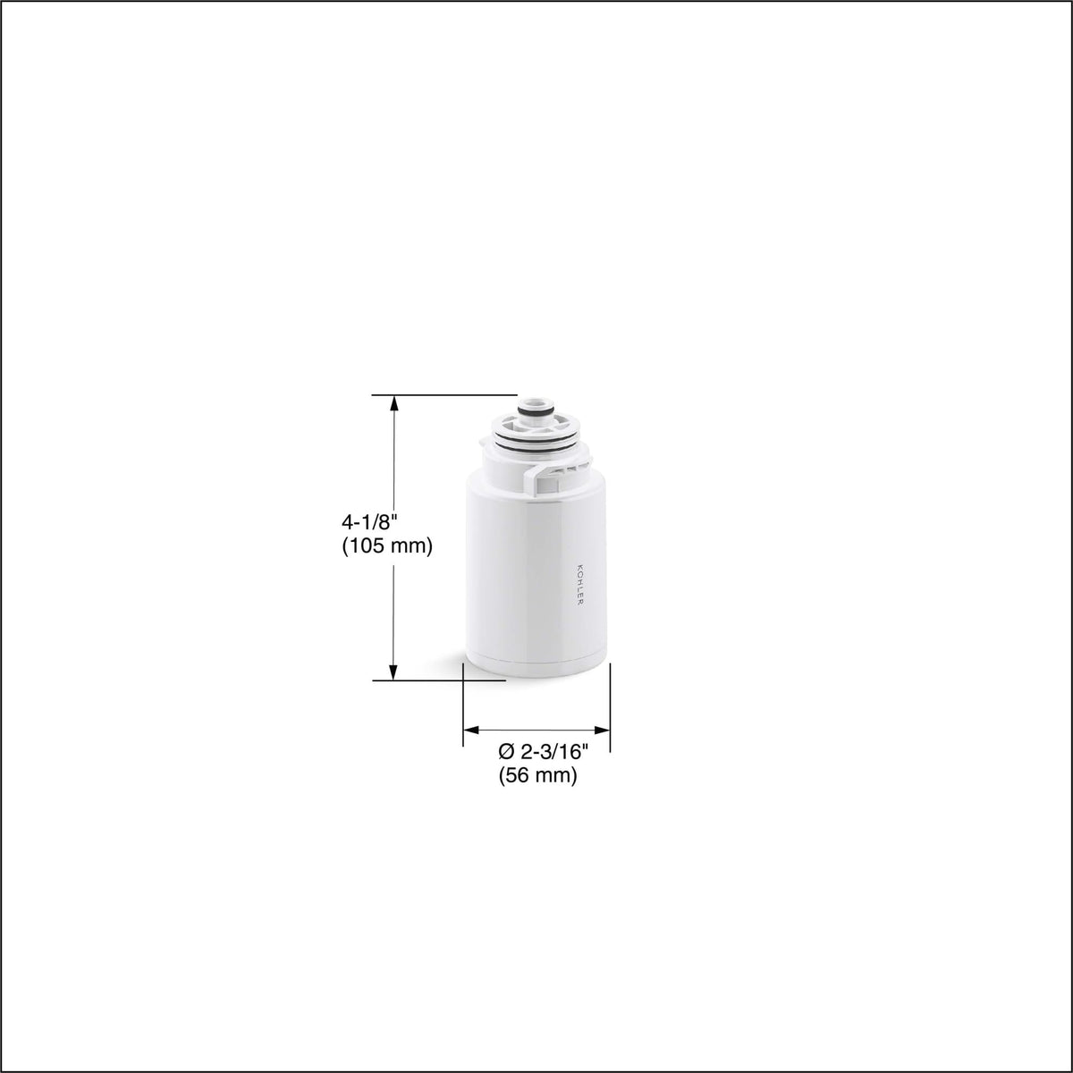 KOHLER Aquifer replacement cartridge packaging highlights product details.