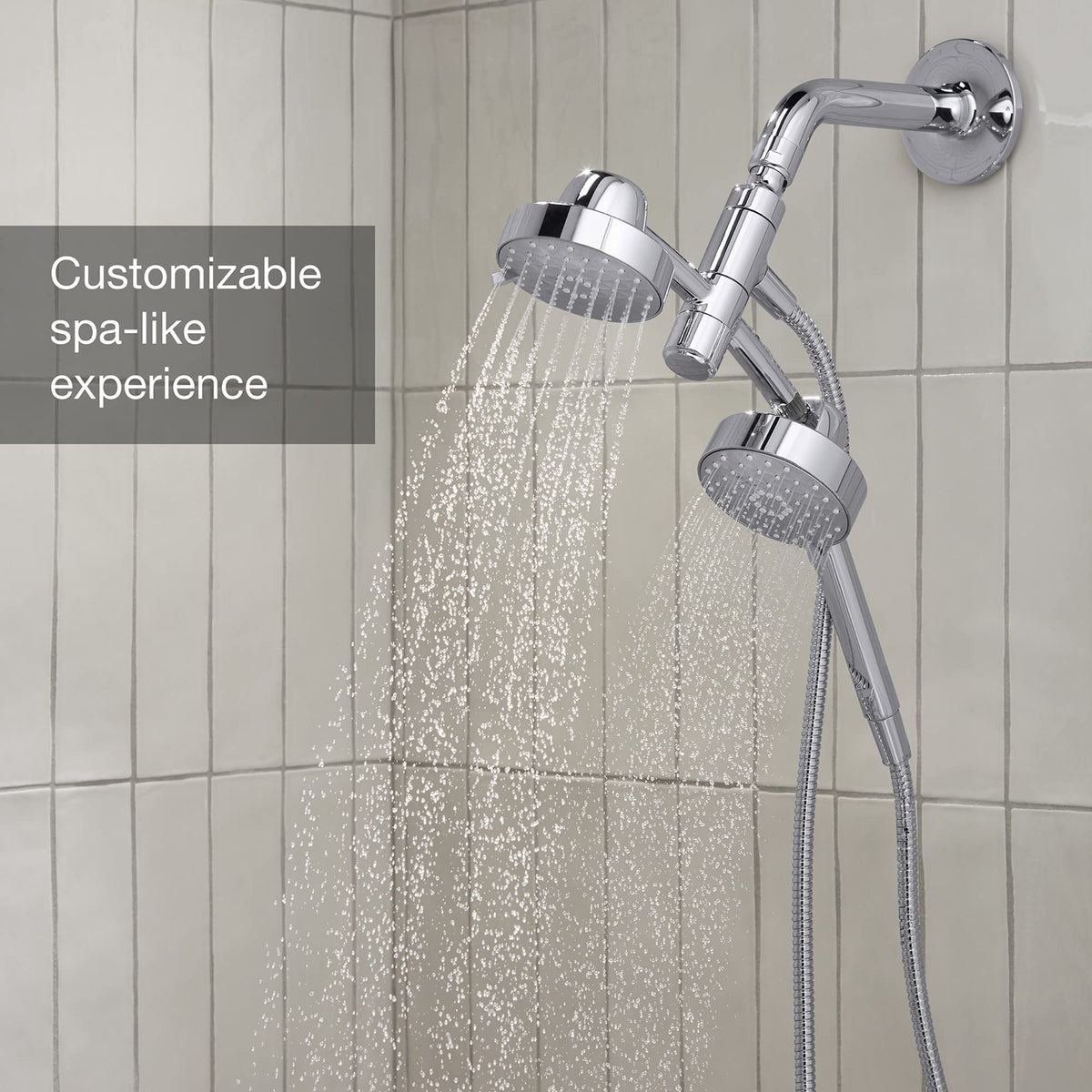 KOHLER Awaken intense drenching spray for fast shampoo rinses.