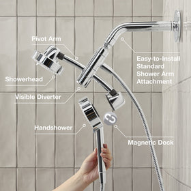 KOHLER Awaken rotating rail enables adjustable shower positions.