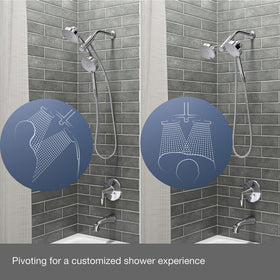 KOHLER Awaken wide-coverage spray for full-body rinsing.