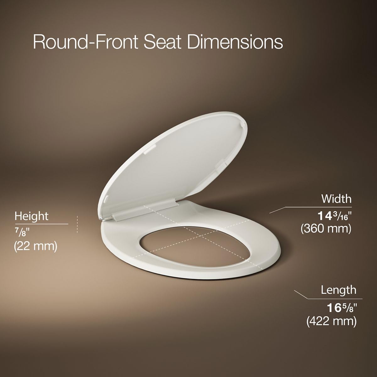 Kohler Brevia Biscuit quick-attach hardware for fast installation