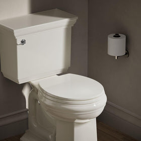 Kohler Brevia Biscuit soft-close mechanism close-up showing action