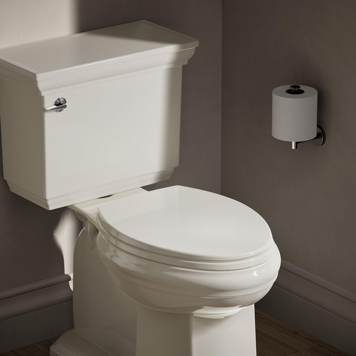 KOHLER Brevia elongated seat with quick-attach hardware installs fast.