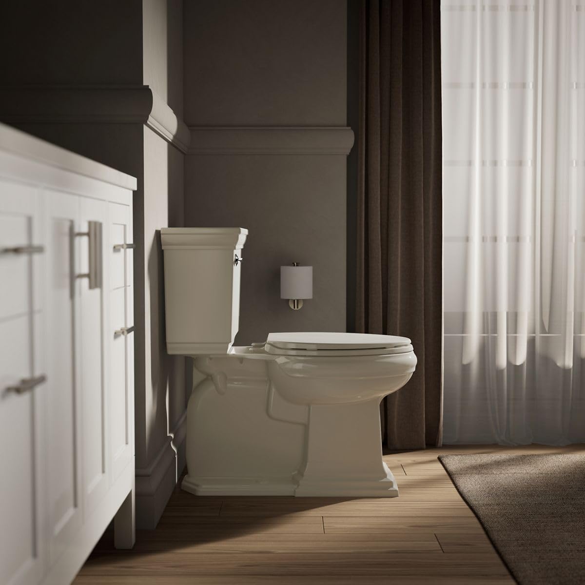Fits most elongated and compact elongated toilets smoothly.