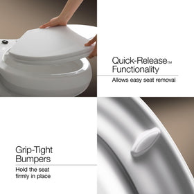 Kohler Brevia smooth plastic finish that wipes clean