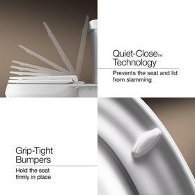 KOHLER Color-matched hinges blend with bathroom decor for a seamless look.