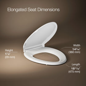 KOHLER Grip-Tight bumpers detail for stable seating on most elongated toilets.