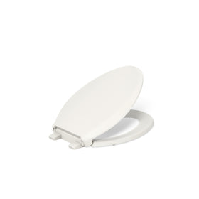 KOHLER Cachet ReadLatch elongated toilet seat top view shows easy above-bowl installation