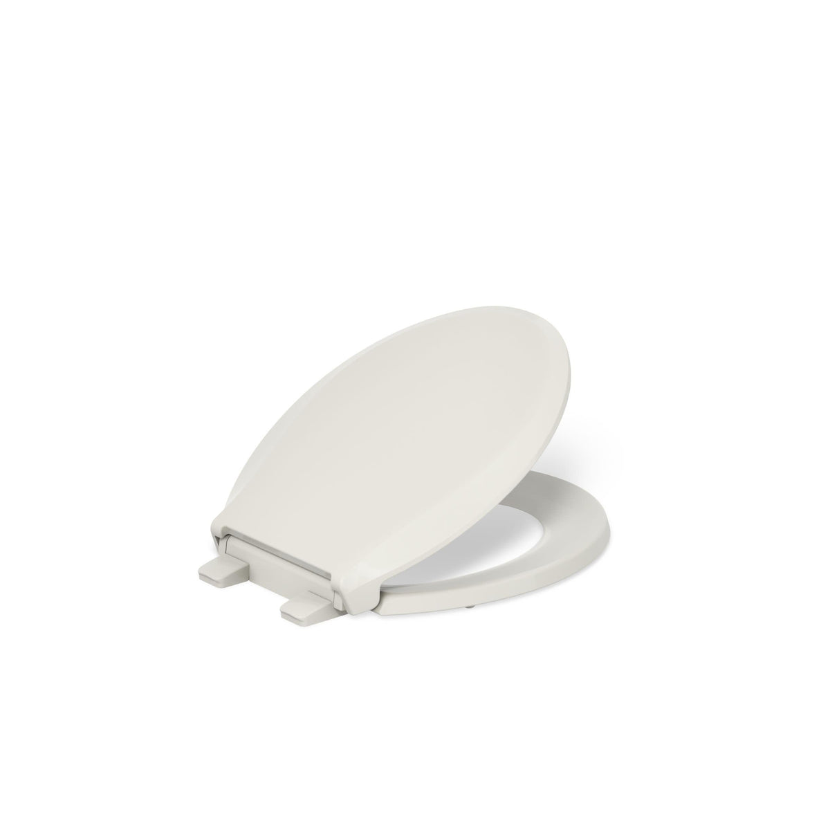 Kohler Cachet ReadyLatch round seat almond overview highlights simple above-bowl installation and soft-close function