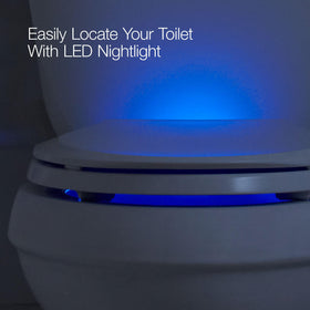 KOHLER Cachet soft-close reduces slamming for smoother use.