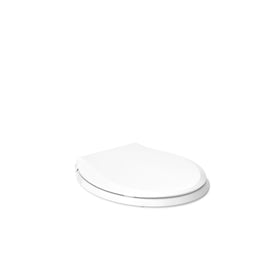 KOHLER Color-matched plastic hinges blend with the white bowl.