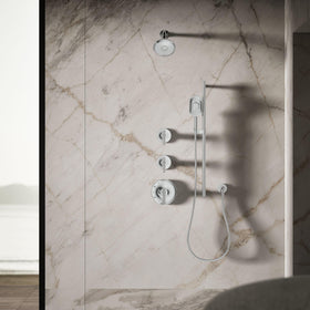 KOHLER Forté delivers steady 2.5 GPM flow for consistent rinsing.