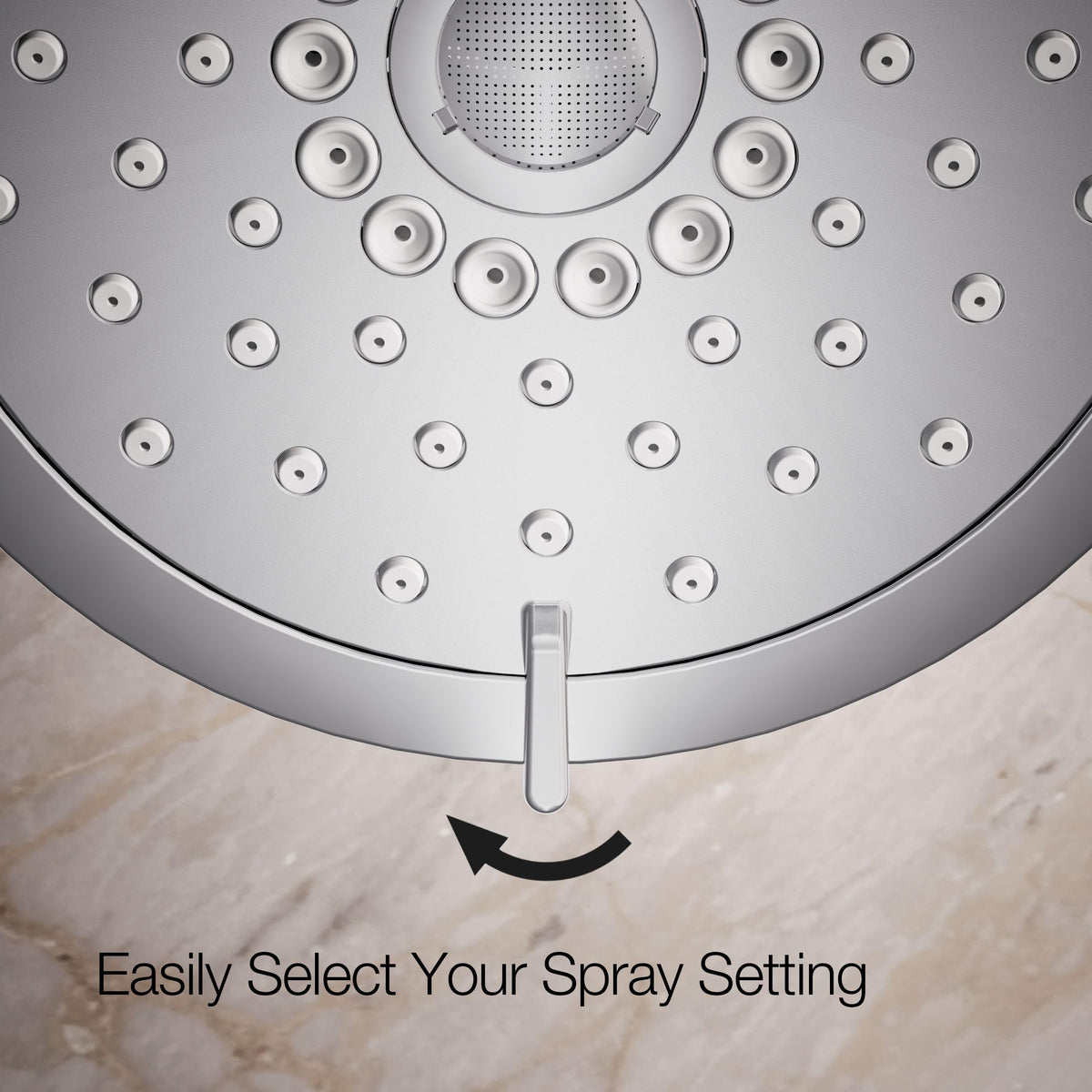 KOHLER Forté polished chrome finish resists corrosion and tarnish.