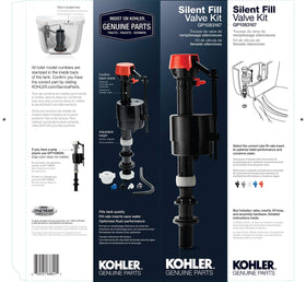 Kohler genuine parts logo on packaging signaling authentic replacement