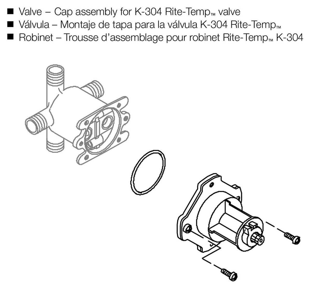 Kohler GP77759 cap assembly for shower valve supports temperature control safety and performance