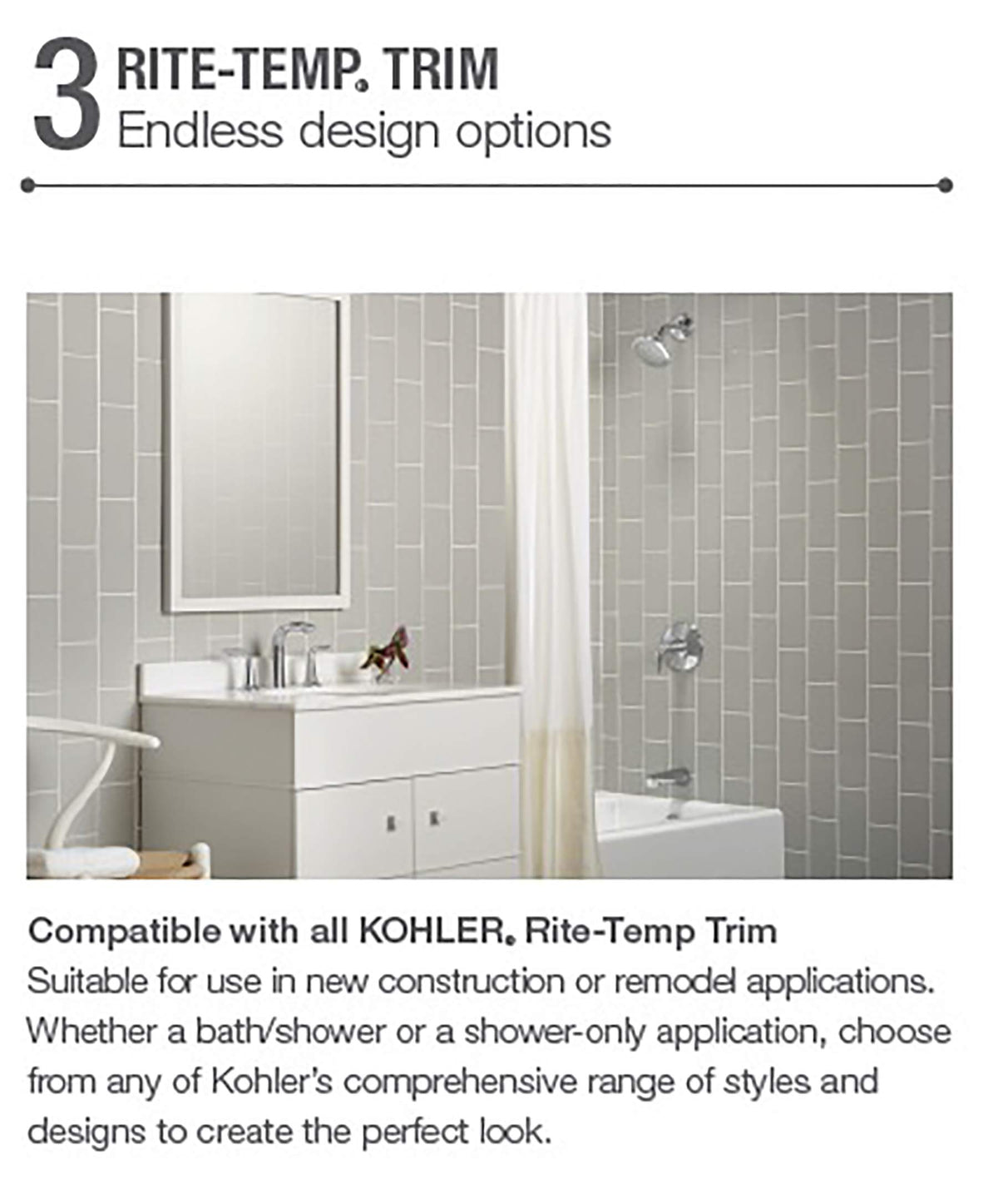 Adjustable high temperature limit stop enabling safe, customizable showers.