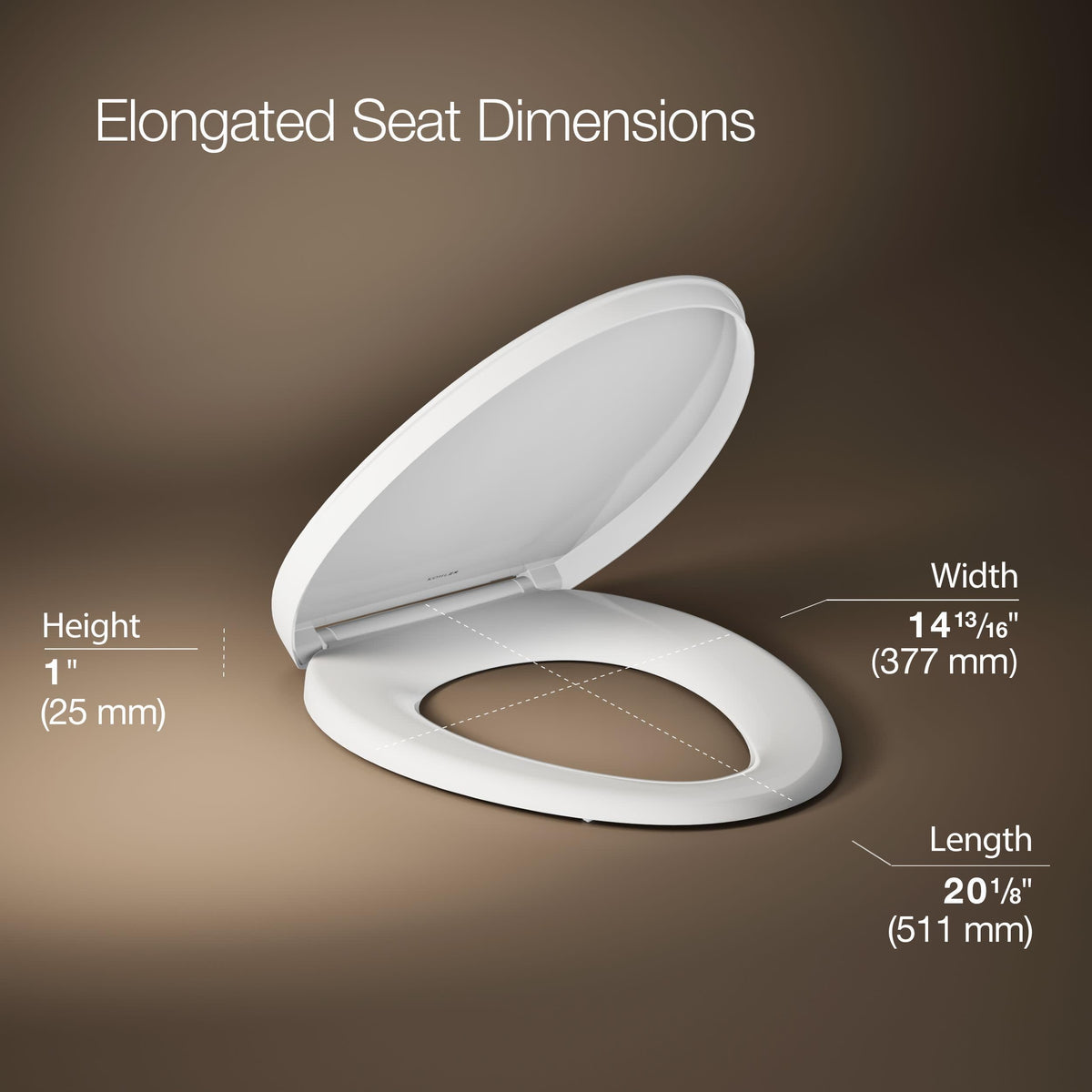 Kohler Impro Grip-Tight bumpers keep the seat firmly in place.