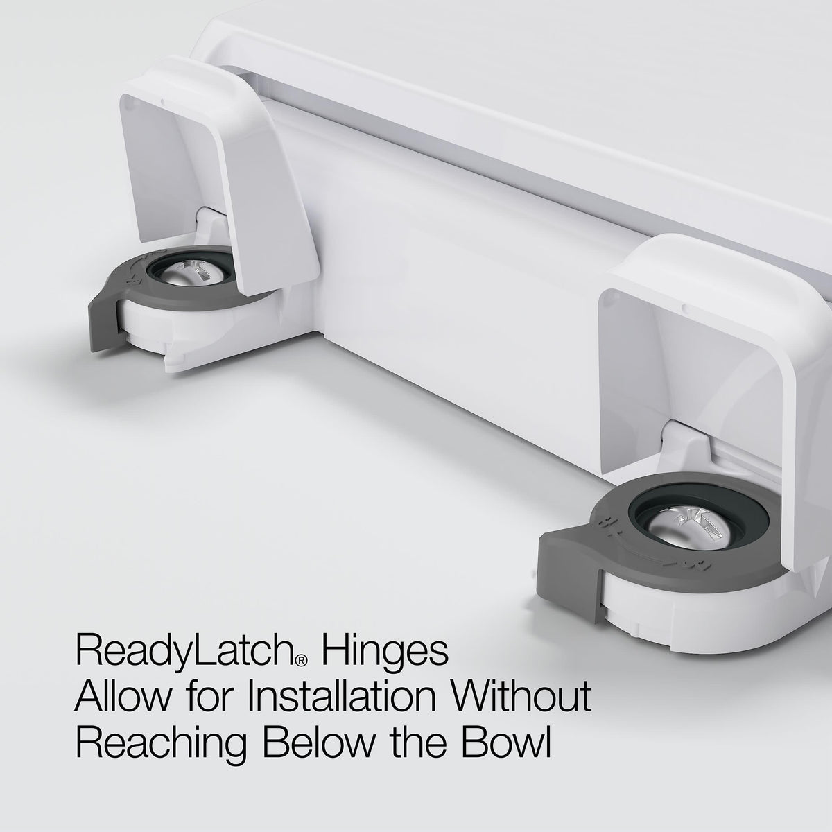 Kohler Impro ReadyLatch hinge offers easy removal for cleaning.