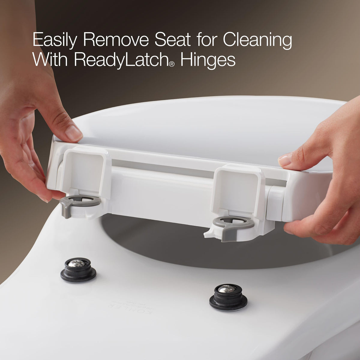 Kohler white finish, durable and easy to clean.