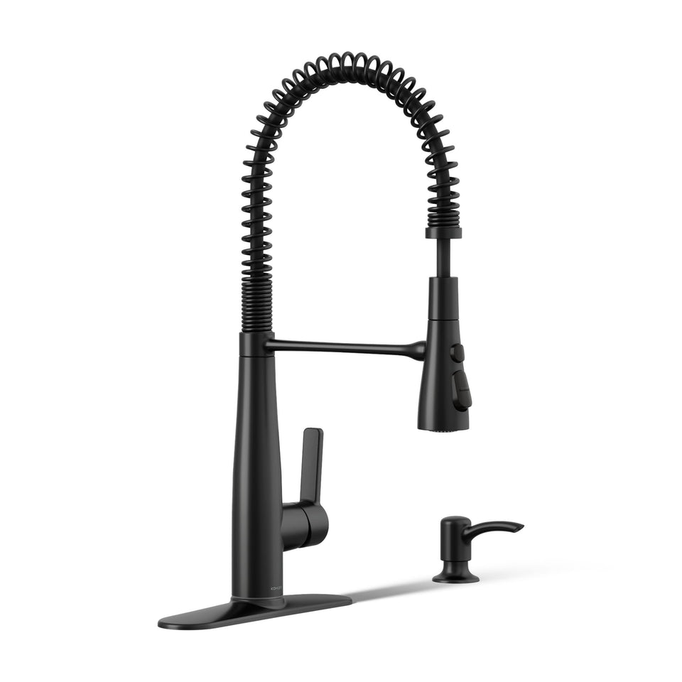 Kohler K-REC22745-SD-BL faucet with pull-down sprayer for versatile kitchen tasks