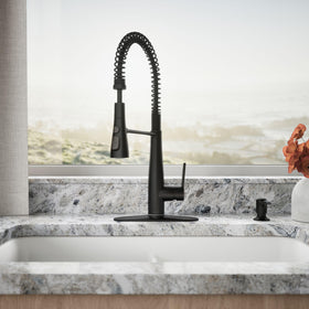 Kohler K-REC22745-SD-BL soap dispenser built into the faucet