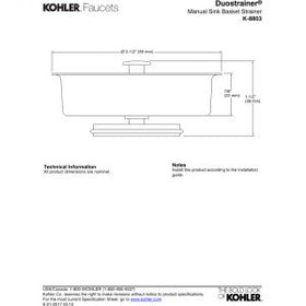 KOHLER K8803-CP open/close stopper provides tight drainage control