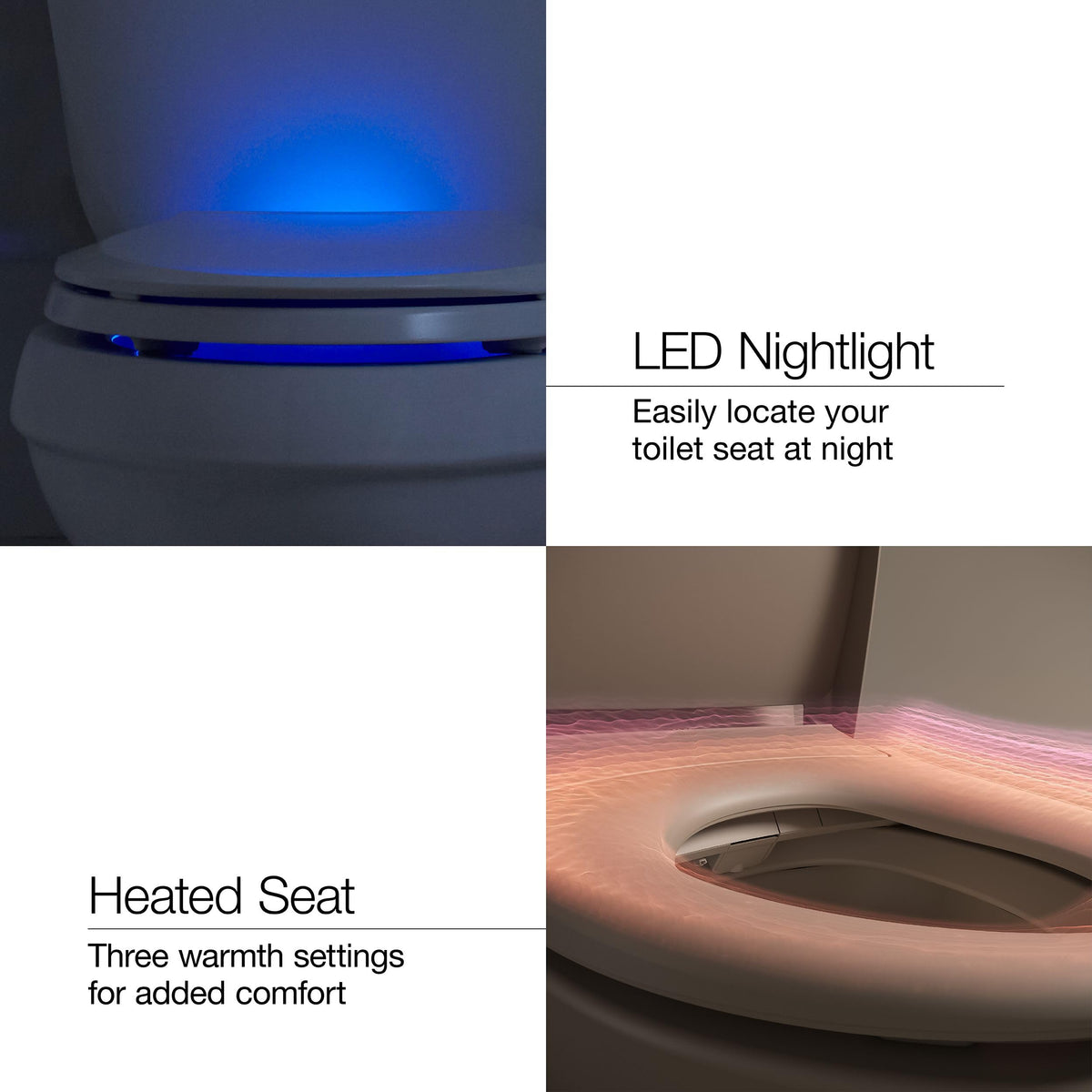 Kohler PureWash E580 automatic deodorization with carbon filter keeps freshness
