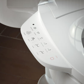 Quiet-Close lid on Kohler PureWash E590 reduces bathroom noise