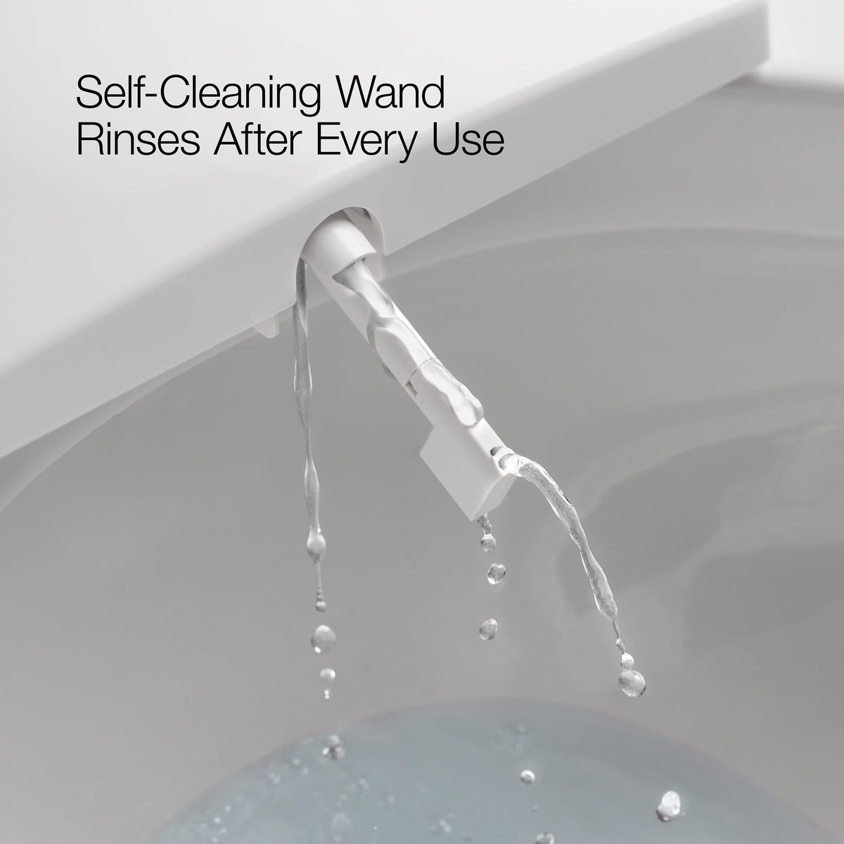 Warm-air dryer on Kohler PureWash E590 with adjustable temperature