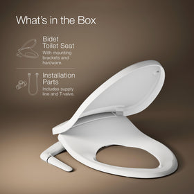 Kohler PureWash M250 grip-tight bumpers keep seat stable.