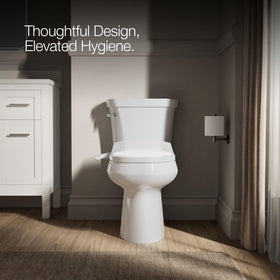 Kohler PureWash M250 grip-tight bumpers keep the seat firmly in place.