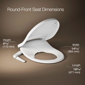 Kohler PureWash M250 lid closed showcasing quiet-close feature.