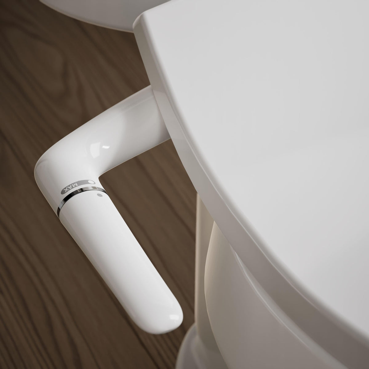 Kohler PureWash M250 manual operation handle requires no power.